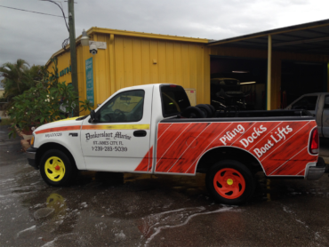 Beach Fender Mender can custom-paint your business’ advertising on your vehicle. Looks better than a wrap and lasts longer!