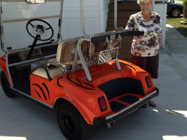 Represent your team with a customized golf cart.